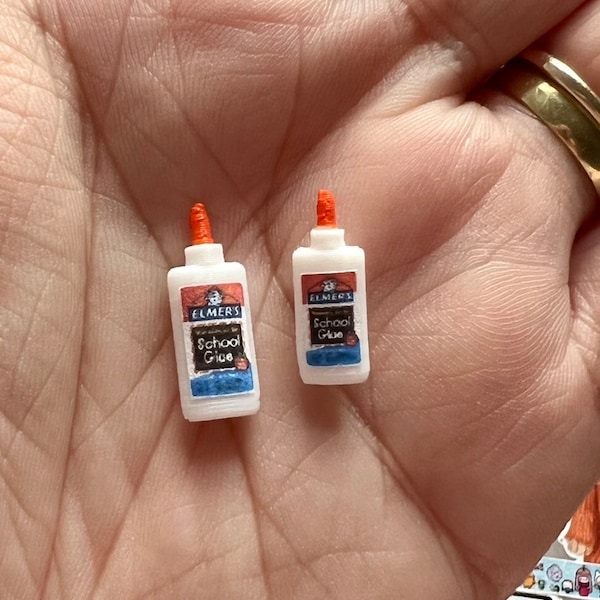 Miniature Elmers Glue Bottle *Large* Dolls House replica LeoLolabyKelly