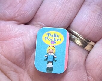 Miniature Polly Pocket dolls house toy doll  blue dress- LeoLolabyKelly