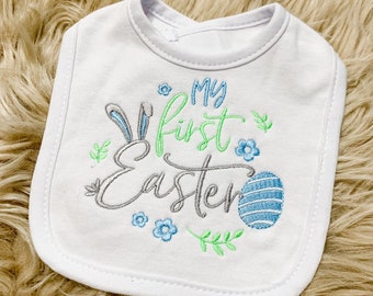 Baby Bib My First Easter Boy Blue