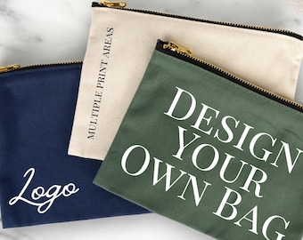 Custom Make Up Bag With Zipper, Promotional Cosmetic Bag Bag, Custom Logo Bag, Personalized Make Up Bag, Custom Name Bag, Canvas Make Up Bag