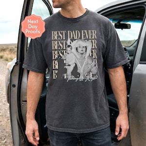 Custom Dad Vintage Photo Shirt: Personalized Fathers Day Shirt With Kids Photo, Funny Dad Shirt, Best Dad Ever Shirt, New Dad Gift