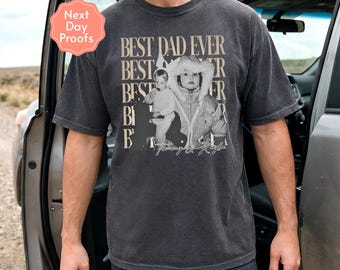 Camiseta personalizada con foto de papá, estilo vintage pirata Y2K, regalo personalizado para el Día del Padre.