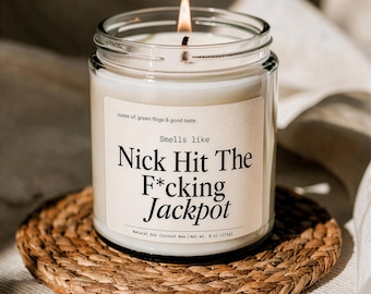 Personalized Engagement Candle, Funny Bride to Be Gift, Future Mrs Candle