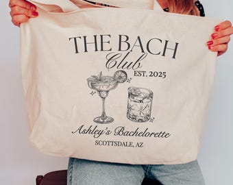 Custom Bachelorette Party Canvas Tote Bag: the Bach Club Favor - Etsy