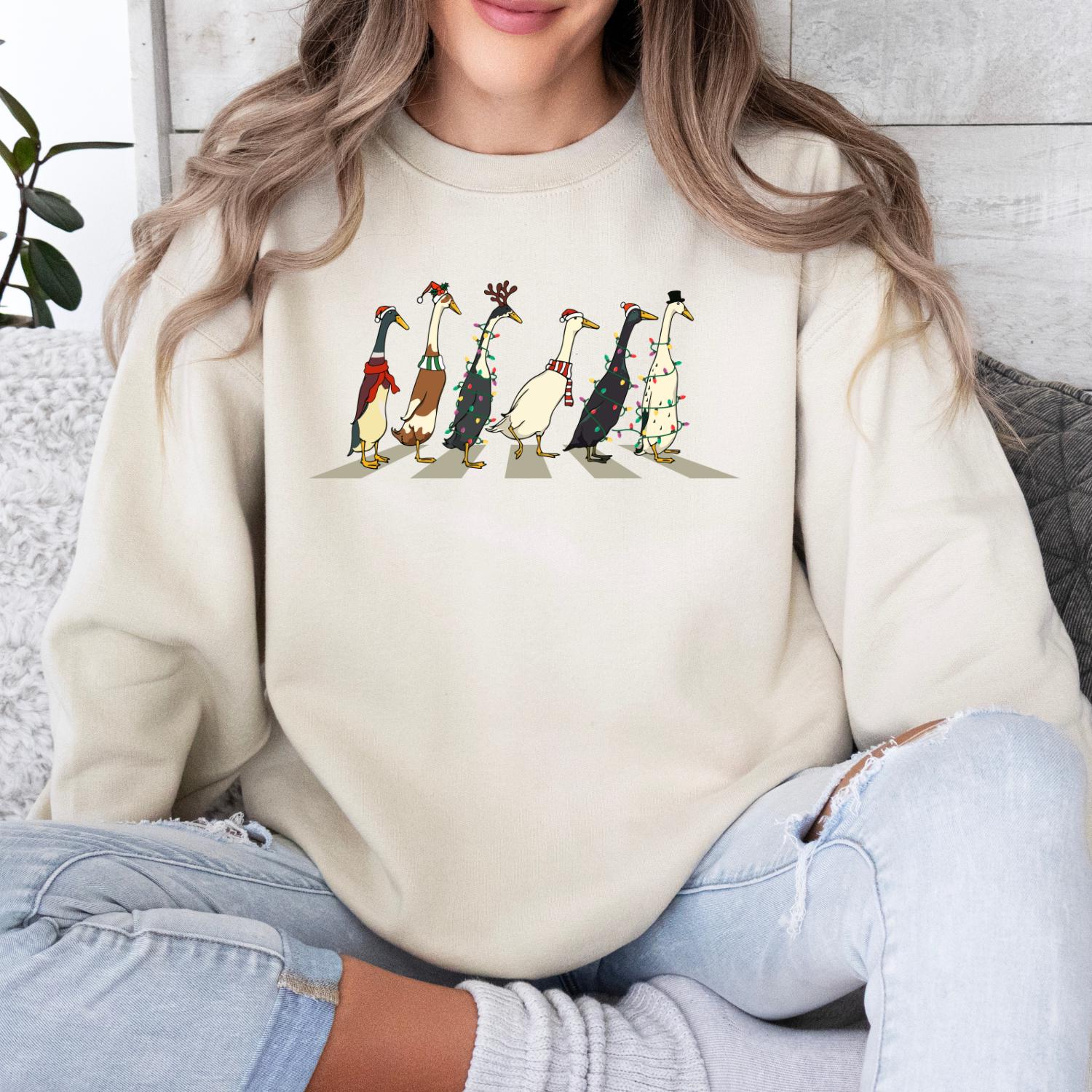 Pull De Noël "moche" à Capuche Avec Canards Et Message Humoristique - Sweat-shirt Chaud 241g