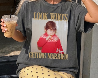 Engagement Gift for Best Friend, Custom Childhood Photo Bride Shirt, Comfort Colors Tee