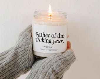 Dad Gift From Daughter, Personalized Father Of The Year Candle, Funny Gifts For Dad, Baby Daddy Gift