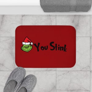 Funny Christmas Bath Mat,  Funny Christmas Bathroom Decor, Christmas Bath Mat, Christmas Bathroom Mat, Christmas Decoration, Holiday Decor