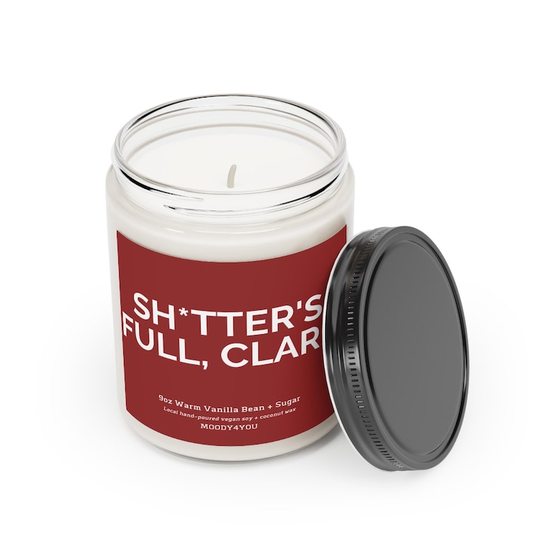 Funny Christmas Candle: Shitter's Full Clark, Vanilla Bean Sugar Soy Candle image 3