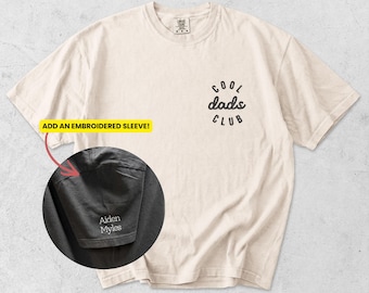 Camiseta Cool Dads Club con nombre bordado personalizado en la manga, colores cómodos, camiseta para papá, Día del Padre