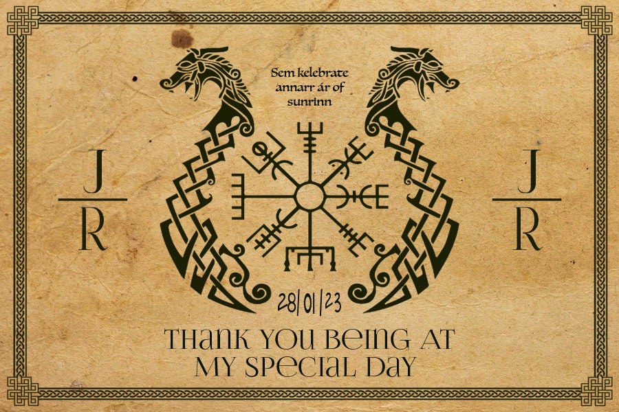 Viking Birthday Invitation, RSVP, Digital File Kit, Printable, Norse ...