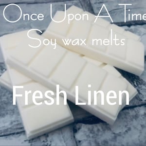 Highly scented, Handmade, hand poured Soy Wax melts. 50g block snap bar- fragrance- Fresh Linen