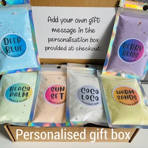 Shower steamers. Shower bombs gift set. Beautifully scented and handmade. Personalised gift message. Shower fizz bombs. Relaxation gift box