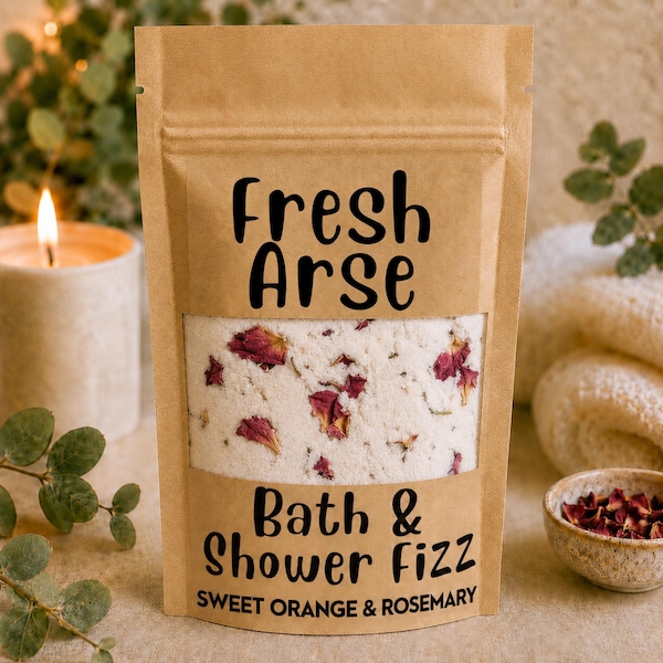 Bath fizz | shower fizz | essential oils | for her | him | small gift | birthday | Christmas | friend | wife | funny gift | rude | joke gift