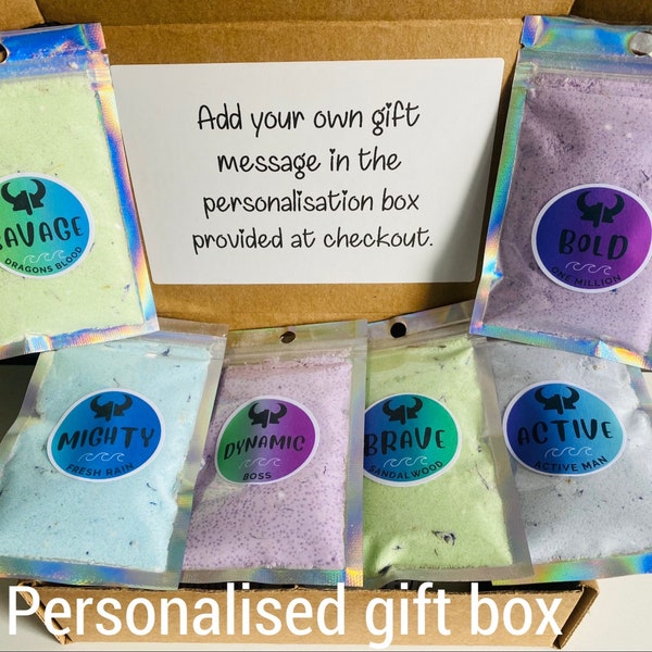 Manly Shower steamers. Shower fizz. Shower bombs gift set. Beautifully scented and handmade. Personalised gift message. Relaxation gift.