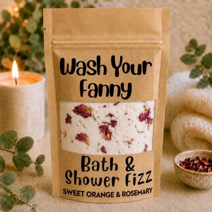 Bath fizz | shower fizz | essential oils | for her | small gift | birthday | Christmas | friend | wife | funny gift | rude | joke gift