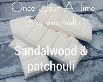 Highly scented, Handmade, hand poured Soy Wax melts. 50g block snap bar- fragrance- Sandalwood and patchouli