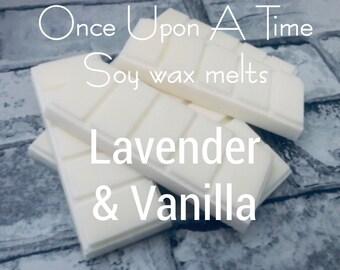 Highly scented, Handmade, hand poured Soy Wax melts. 50g block snap bar- fragrance- Lavender & vanilla