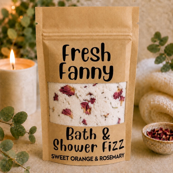 Bath fizz | shower fizz | essential oils | for her | small gift | birthday | Christmas | friend | wife | funny gift | rude | joke gift