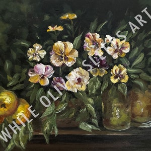 Pansy Still Life Painting DIGITAL DOWNLOAD zdjęcie 2