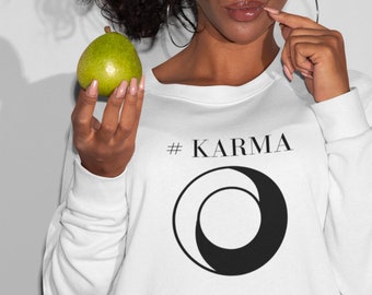 KARMA never underestimate her PowersBlack or WhiteWomen's Fitted T shirtGold or Silver FoilEncouragement Print Tee