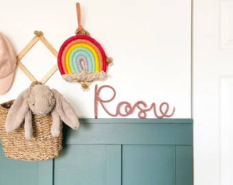 Knitted Wire Name Sign, Custom Rope Name Sign, Girl Nursery Wall Sign, Modern Wall Sign Kids, Scandinavian Nursery Wall Decor, Boy Name Sign