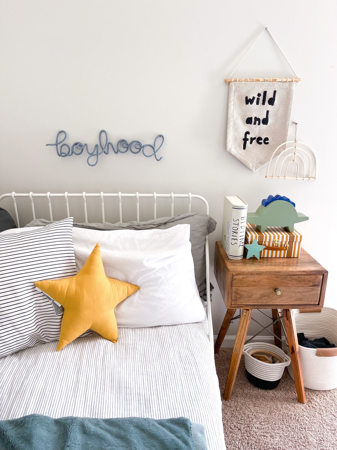 Boyhood Sign Modern Nursery Wall Hanging Baby Boy Nursery Etsy