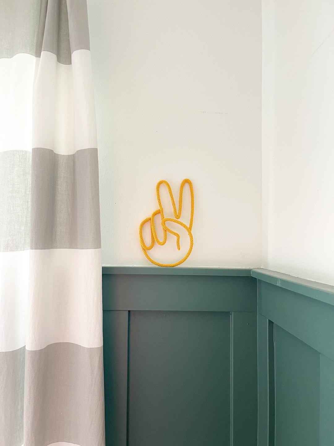 Peace Sign Decor, Sign Language Peace Sign, Knitted Wire Peace Sign
