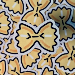 Bow Tie Pasta Farfalle Cute and Tiny Glossy Waterproof Vinyl Sticker