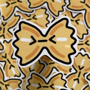 BIGGER Bow Tie Pasta Farfalle Mignon Brillant Autocollant en vinyle imperméable à l’eau