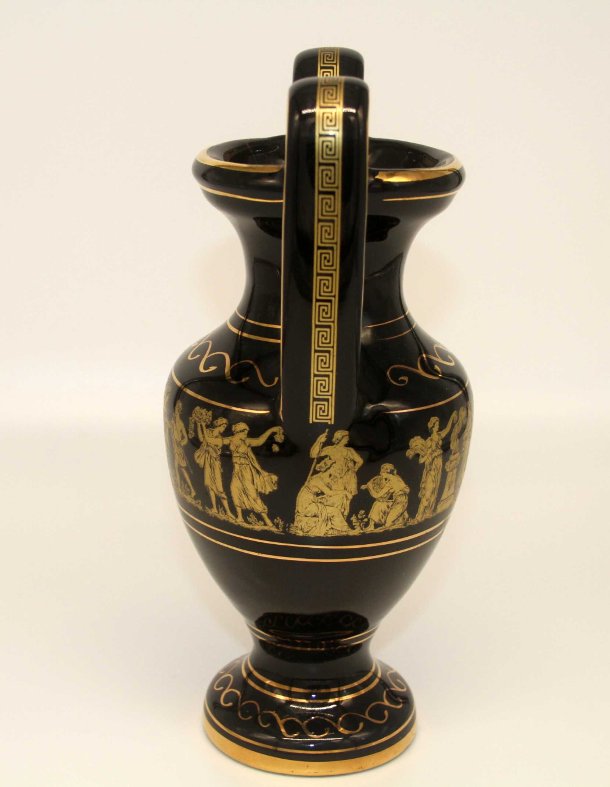 A Replica of an Ancient Greek Vase in Black & Gold. Etsy
