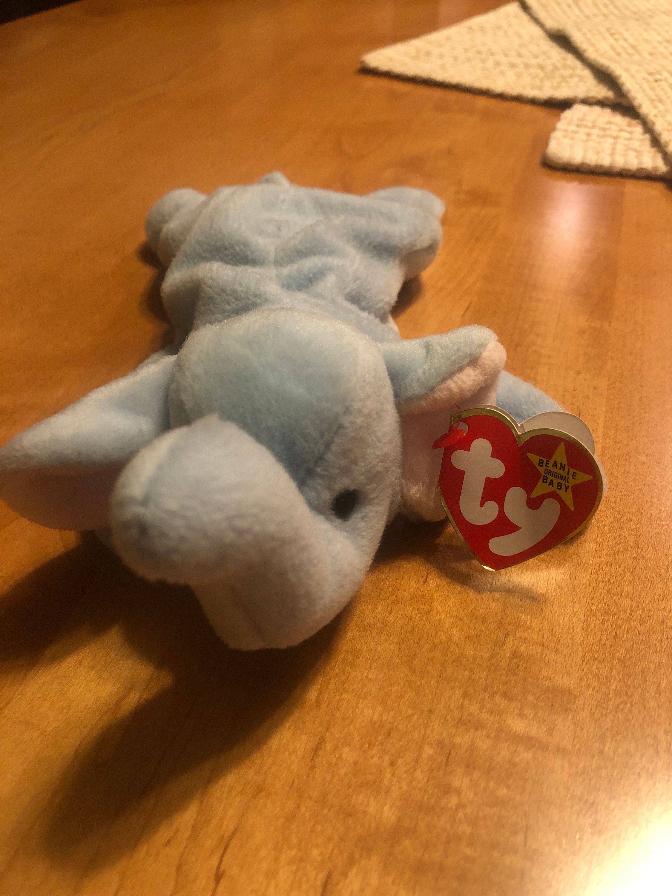 Rare light blue beanie baby elephant Peanut Etsy