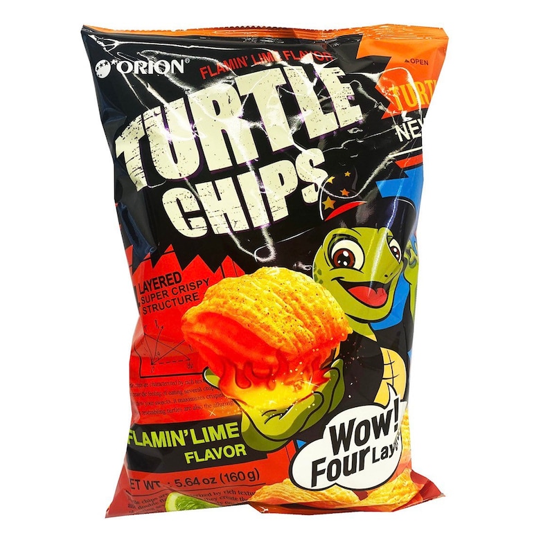 Turtle Chips Flamin Lime Flavor 5.65oz Japanese Snacks Etsy