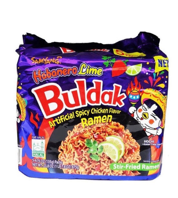 Habanero Lime Buldak Ramen piccante saltato in padella confezione da 5 / Noodle  piccanti Samyang / Zuppa di noodle coreana di ramen piccante / -  Italia