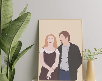 Before Sunrise inspired  illustration poster