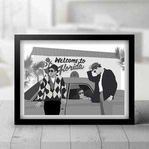 Manifesto illustrativo ispirato a Stranger Than Paradise