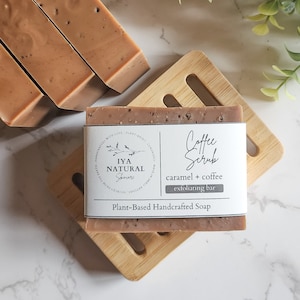 Coffee Scrub Handmade Soap - 5.2 oz Exfoliating Bar - Vegan Cold Process Soap - All Natural
