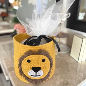 Lion basket for nursery decor, blankets, baby shower, special gift idea for your friend & family