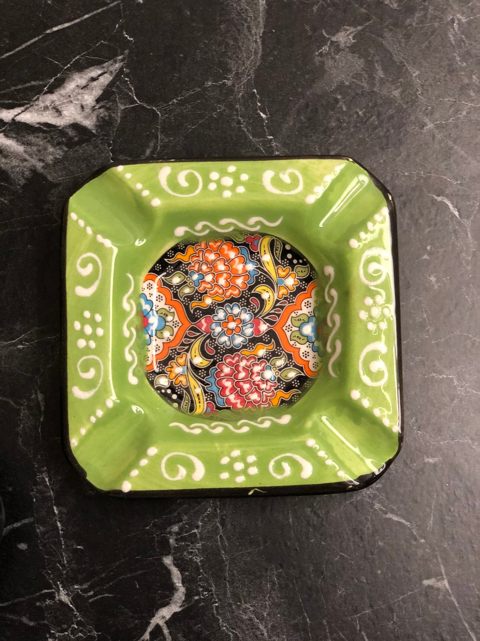Handmade Ceramic Ashtray Hand Painted Etsy