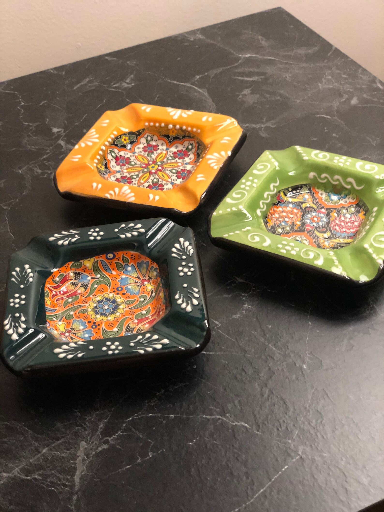 Handmade Ceramic Ashtray Hand Painted Etsy