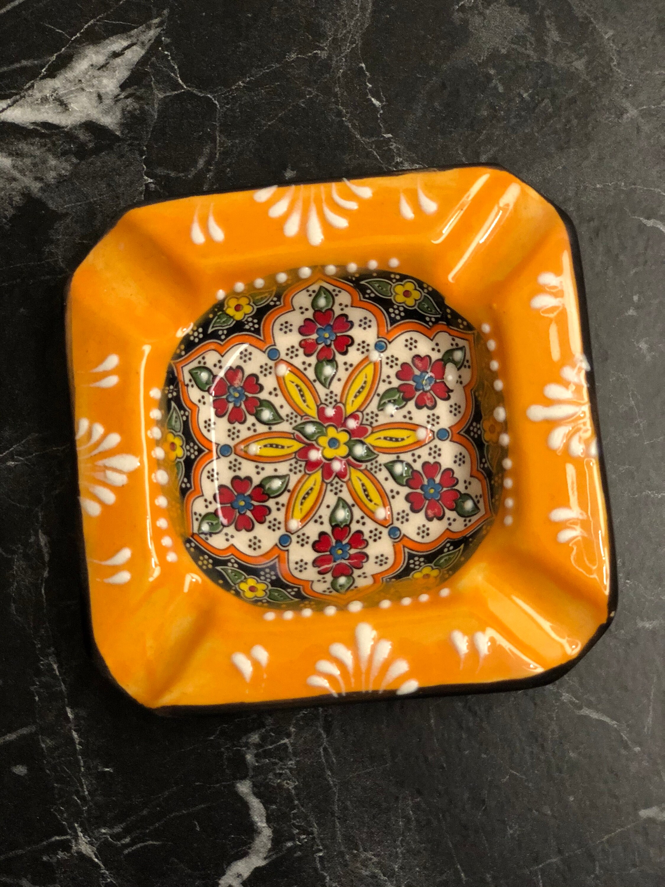 Handmade Ceramic Ashtray Hand Painted Etsy