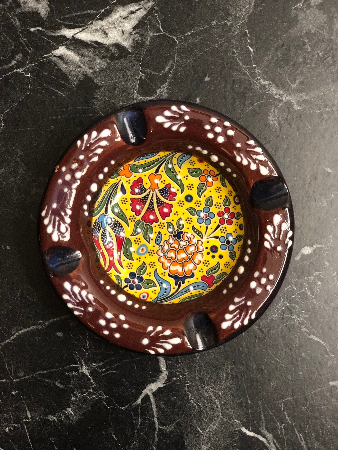 Handmade Ceramic Ashtray Hand Painted Etsy