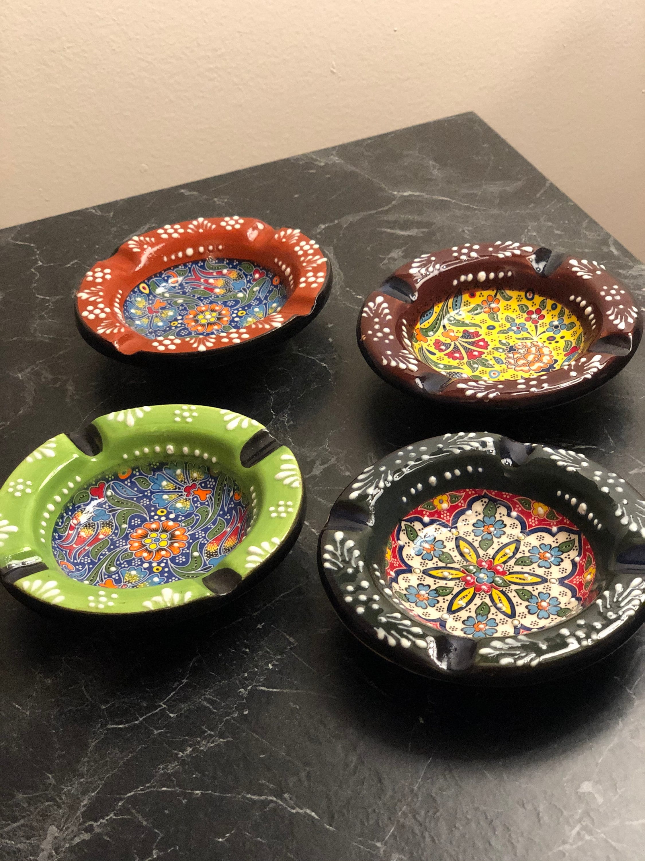 Handmade Ceramic Ashtray Hand Painted Etsy