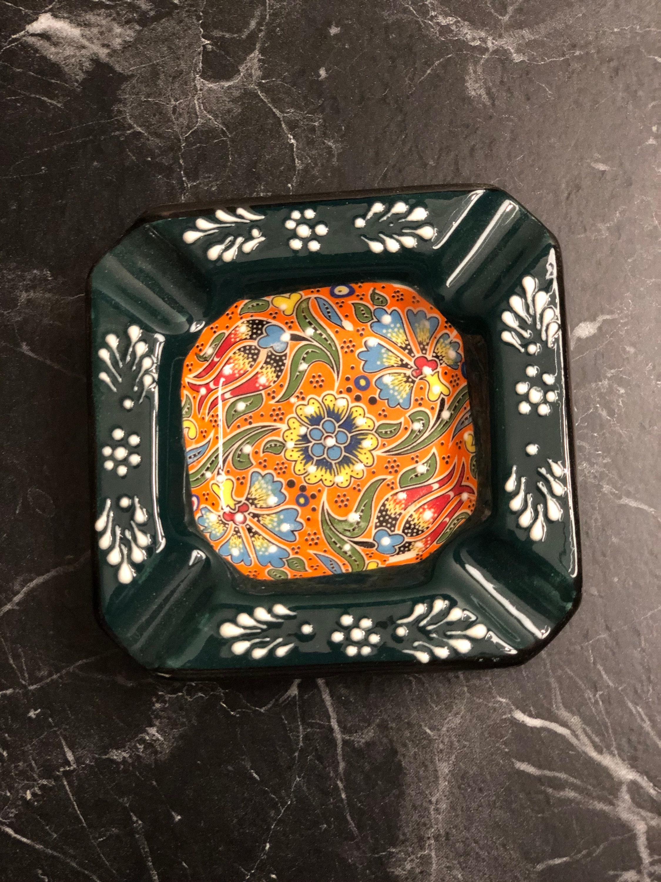 Handmade Ceramic Ashtray Hand Painted Etsy