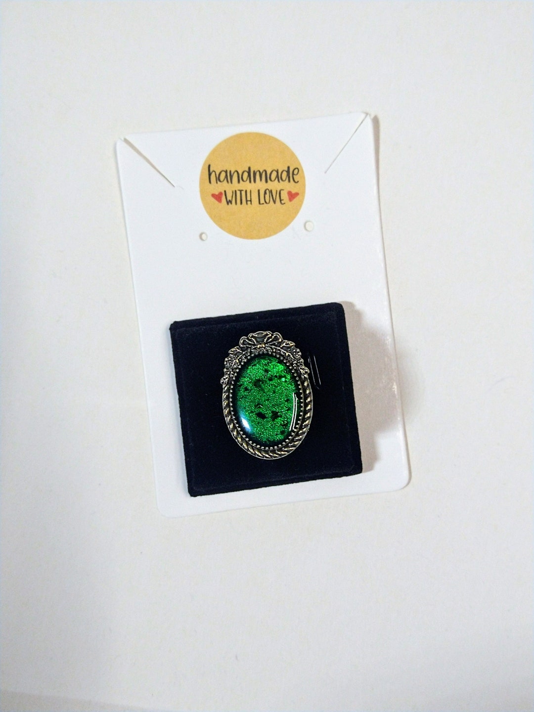 Gothic Alternative Ring Antique Silver Emerald Green - Etsy