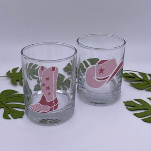 Cowgirl Boot and Hat shot glasses