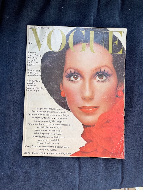 Vintage Vogue Magazine Featuring Cher – December 1972 - Etsy