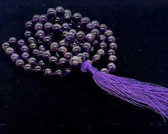 Mala 108, amethist mala, amethist ketting