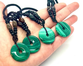 Malachietketting, natuurlijke malachiethanger