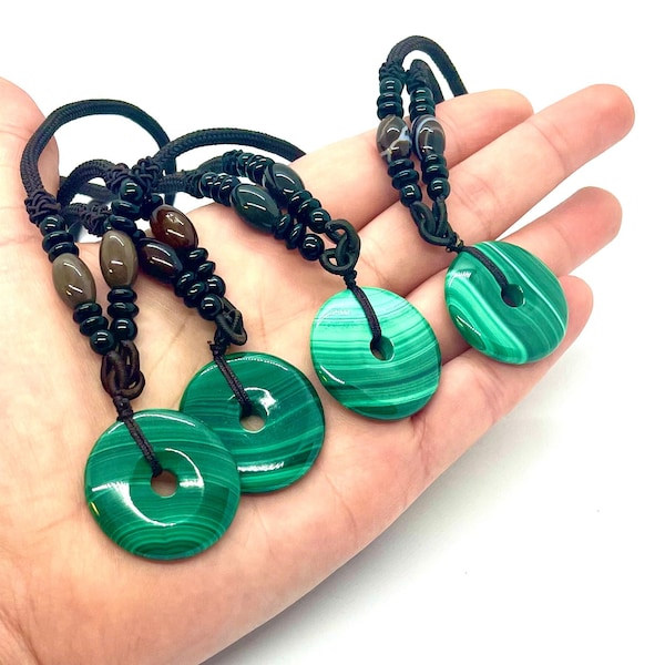 Malachite Necklace, Natural Malachite Pendant